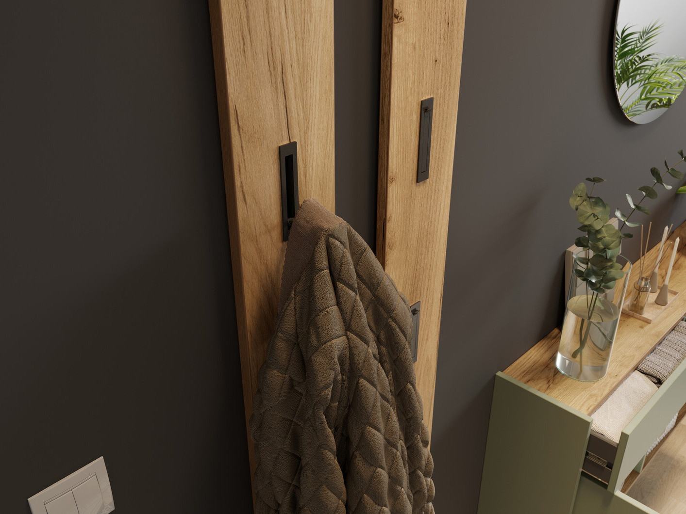 Комплект за антре Cirsale 106 (Пепеливо зелен + Navarra дъб)