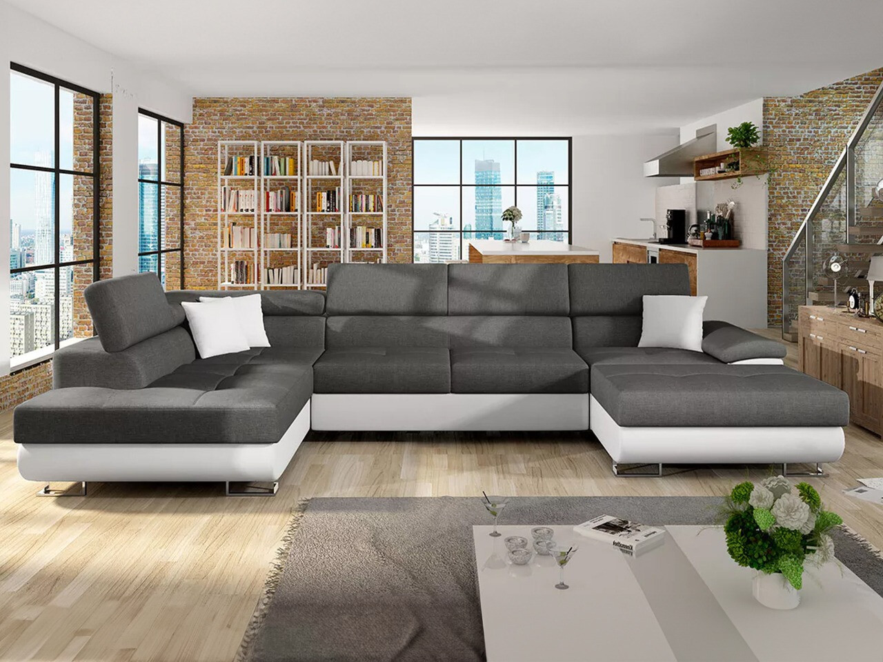 Ъглов диван Comfivo Ruta IV (Soft 017 + Lux 06 + Soft 017)