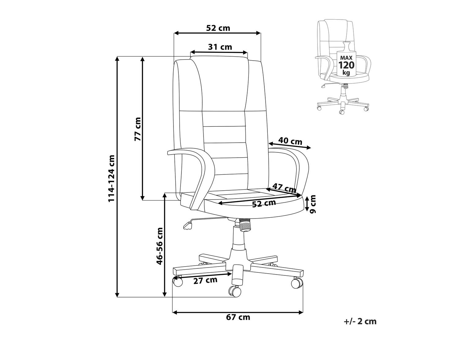 Офис стол Berwyn 855 (Черен)