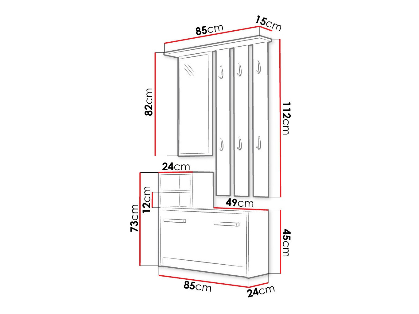 Комплект за антре Mandeville 100 (Черен)