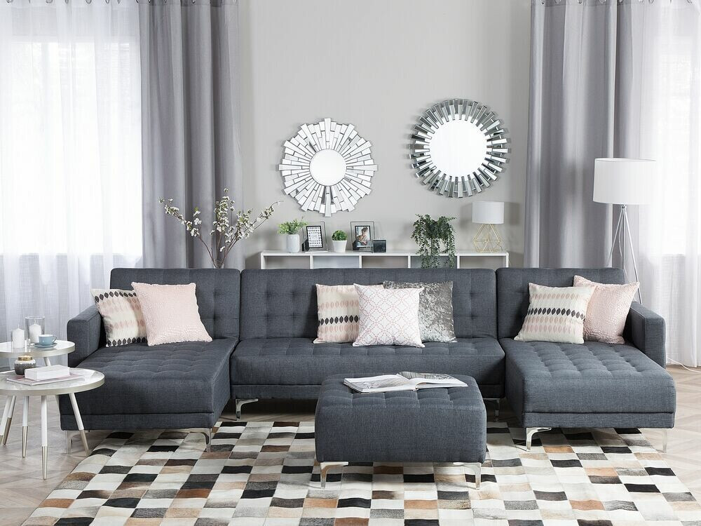 Модулен ъглов диван Felvena 108 (Тъмно сив)