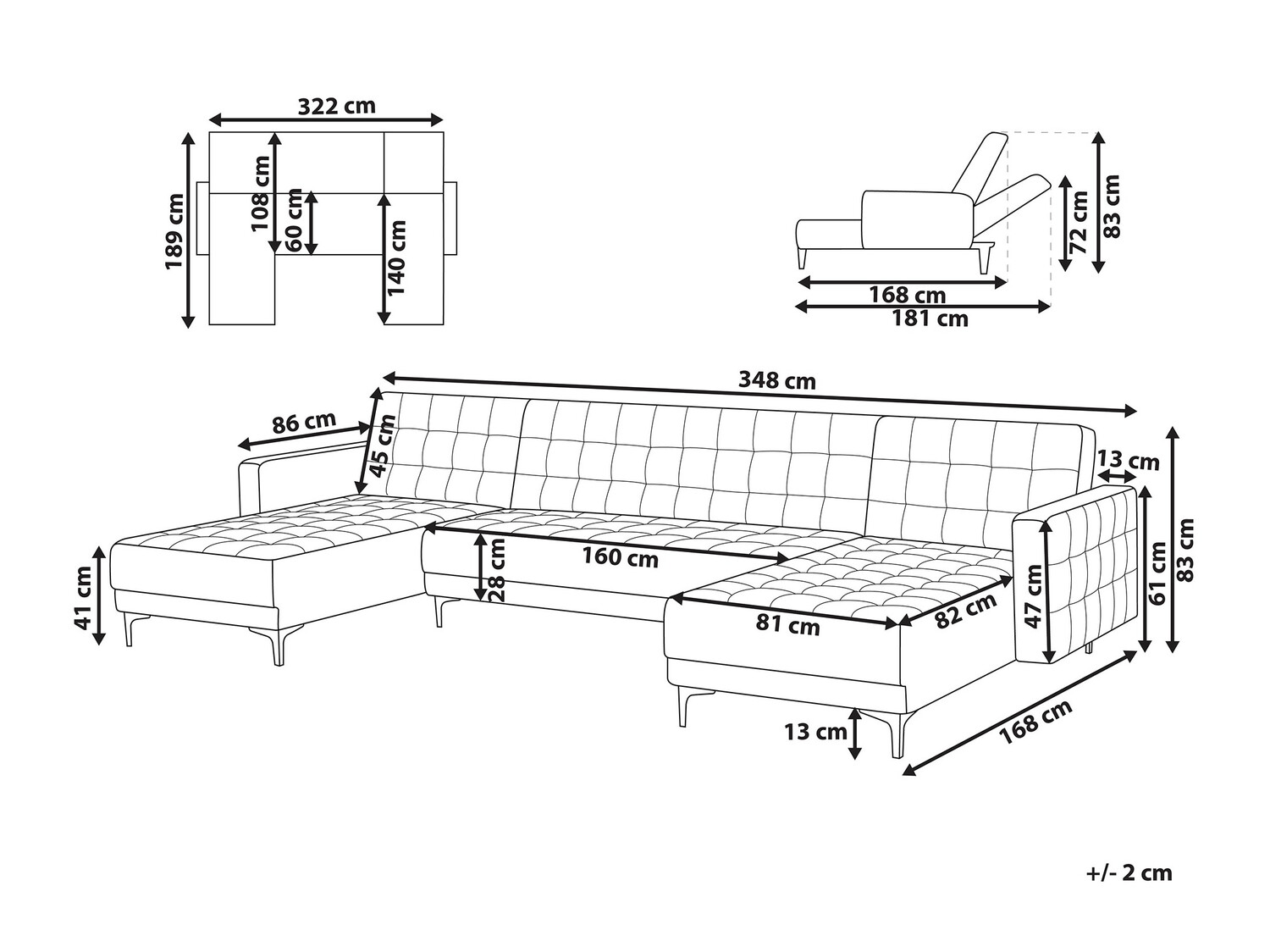 Модулен ъглов диван Felvena 109 (Тюркоаз)