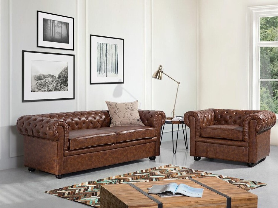 Chesterfield фотьойл Cirdoro 105 (Кафяв)