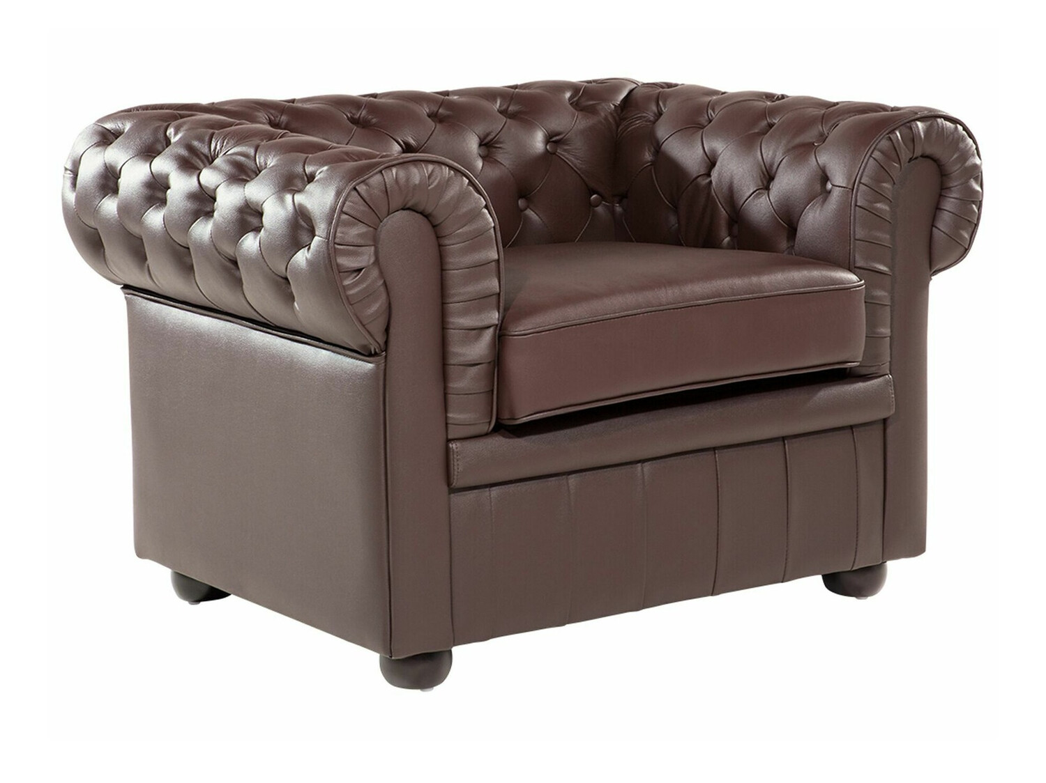 Chesterfield фотьойл Cirdoro 105 (Тъмнокафяв)