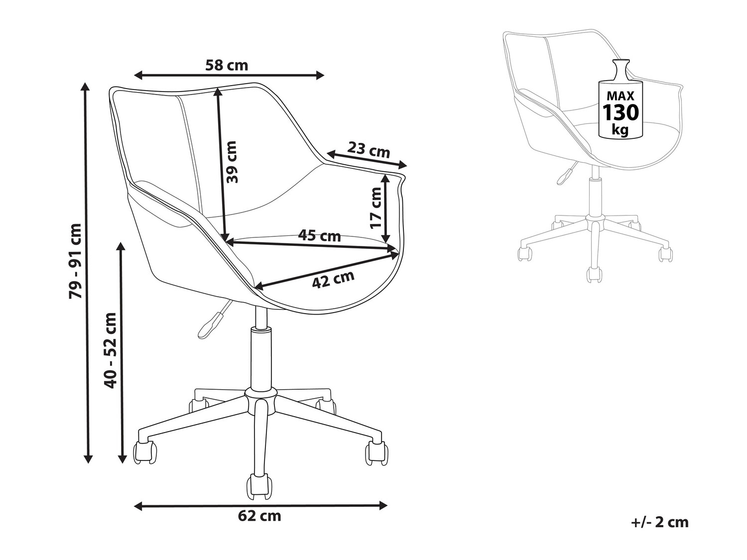 Офис стол Berwyn 899 (Черен)