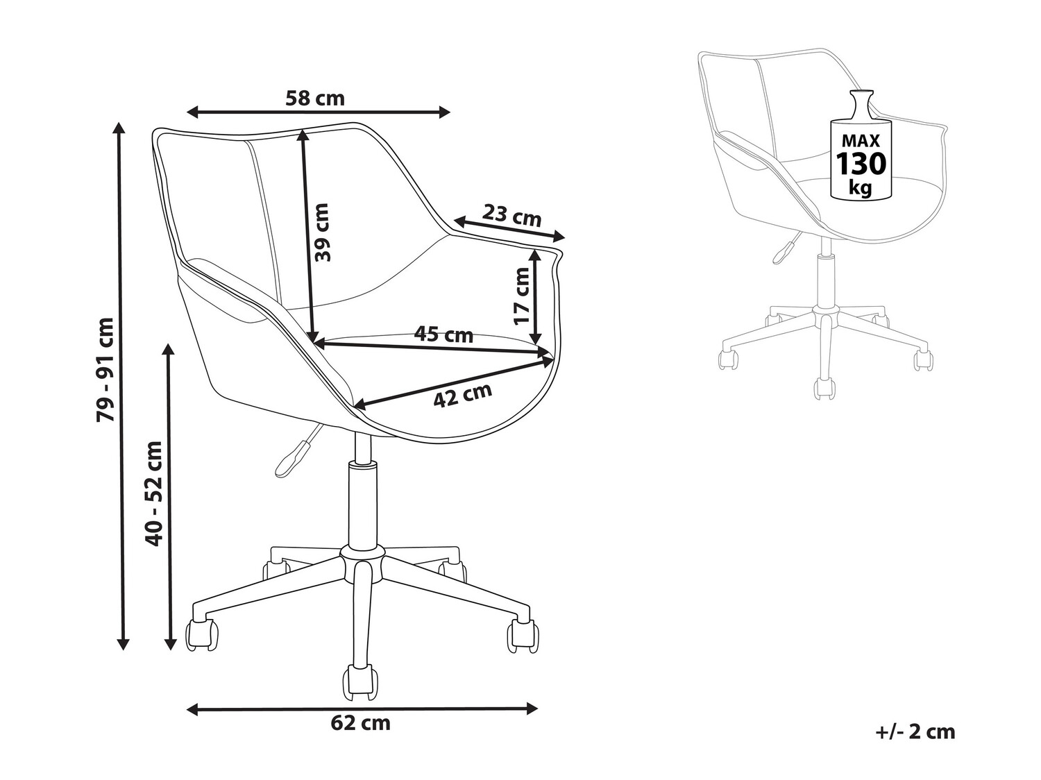Офис стол Berwyn 899 (Кафяв)