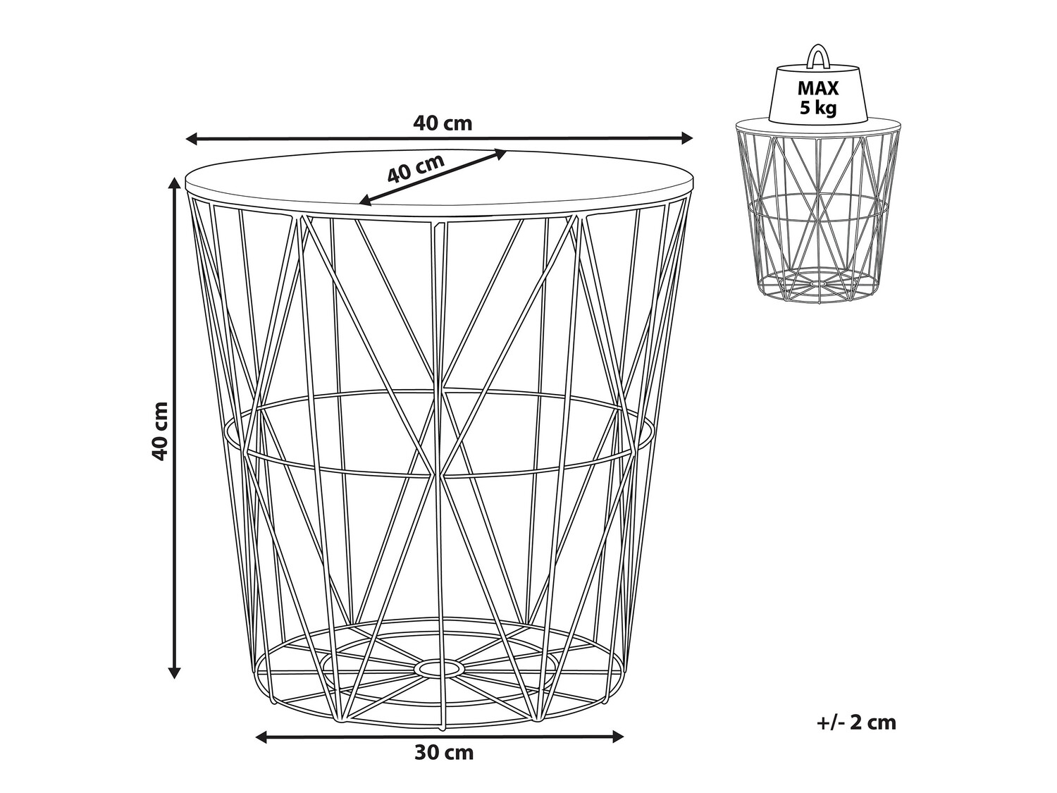 Помощна масичка Berwyn 914 (Златно)