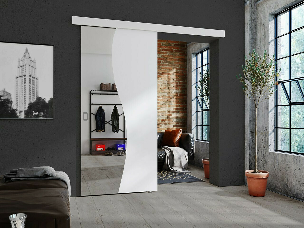 Плъзгаща се врата Dover 213 (Бял)