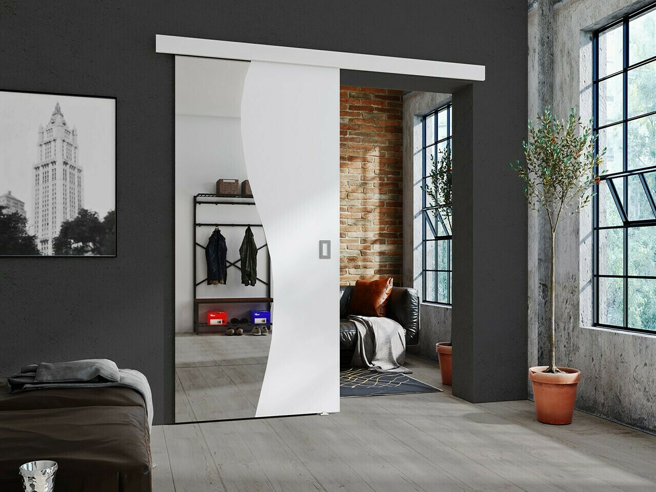 Плъзгаща се врата Dover 213 (Бял)