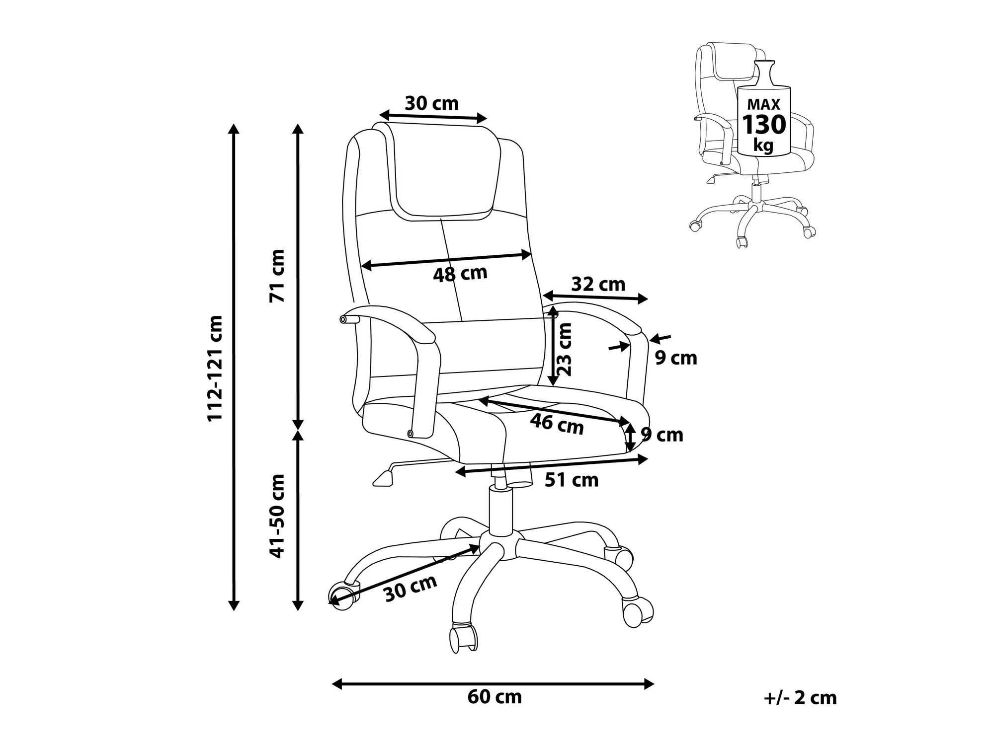 Офис стол Berwyn 942 (Черен)