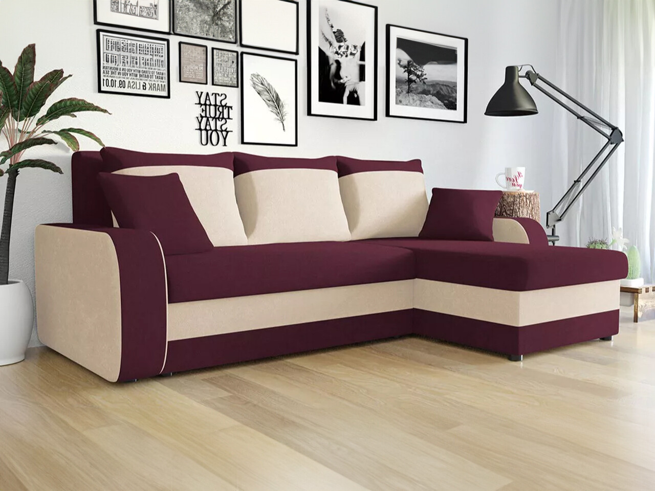Ъглов диван Comfivo Melissa I (Mikrofaza 0025 + Mikrofaza 0031)