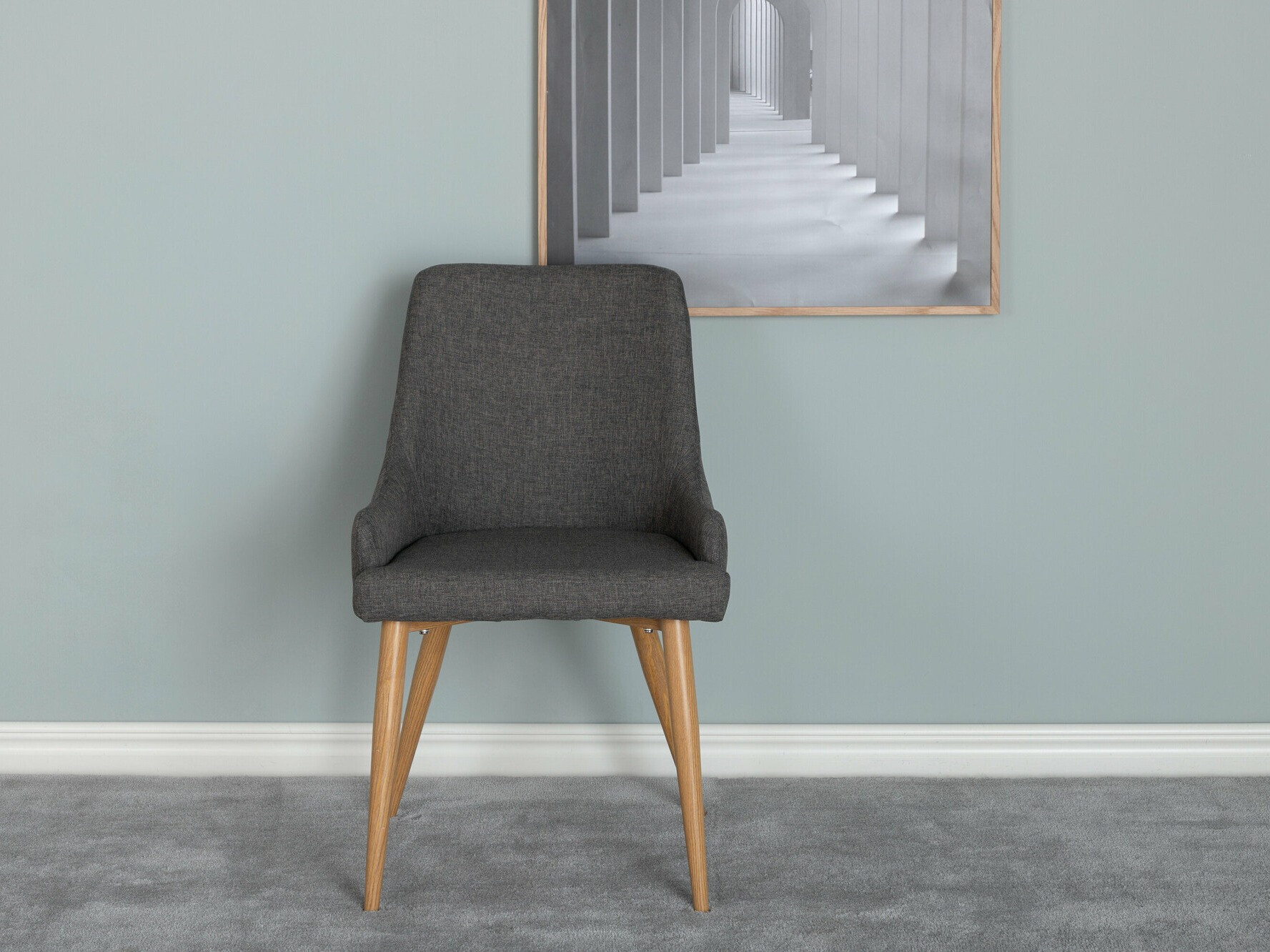 Стол Dallas 222 (Тъмно сив + Кафяв)