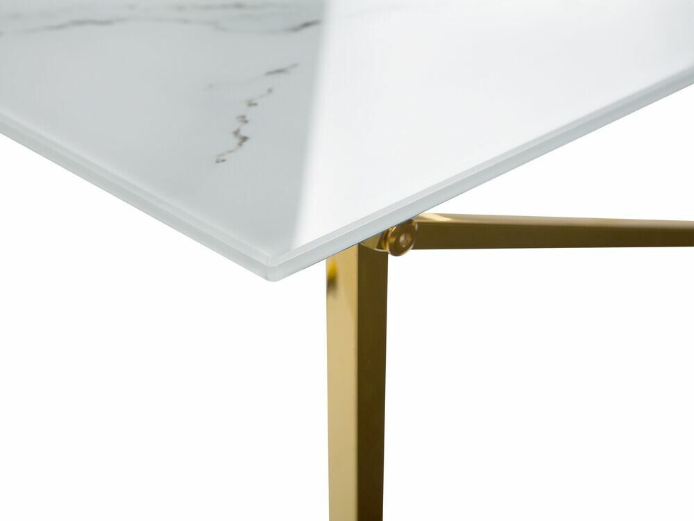 Масичка за кафе Berwyn 981 (Бял мрамор + Златно)