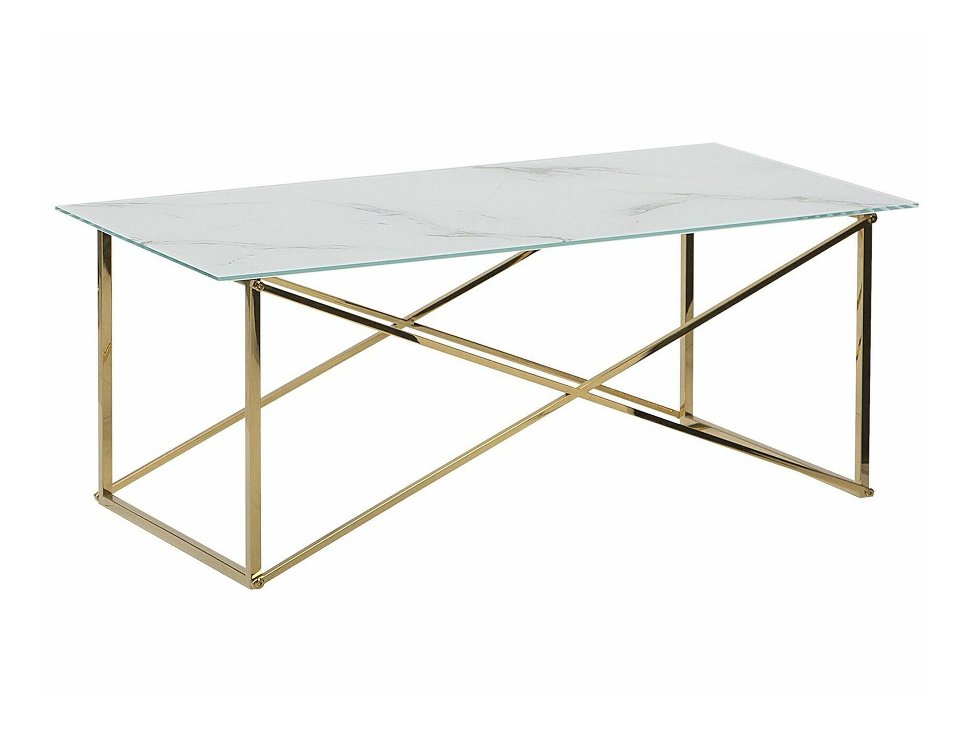 Масичка за кафе Berwyn 981 (Бял мрамор + Златно)