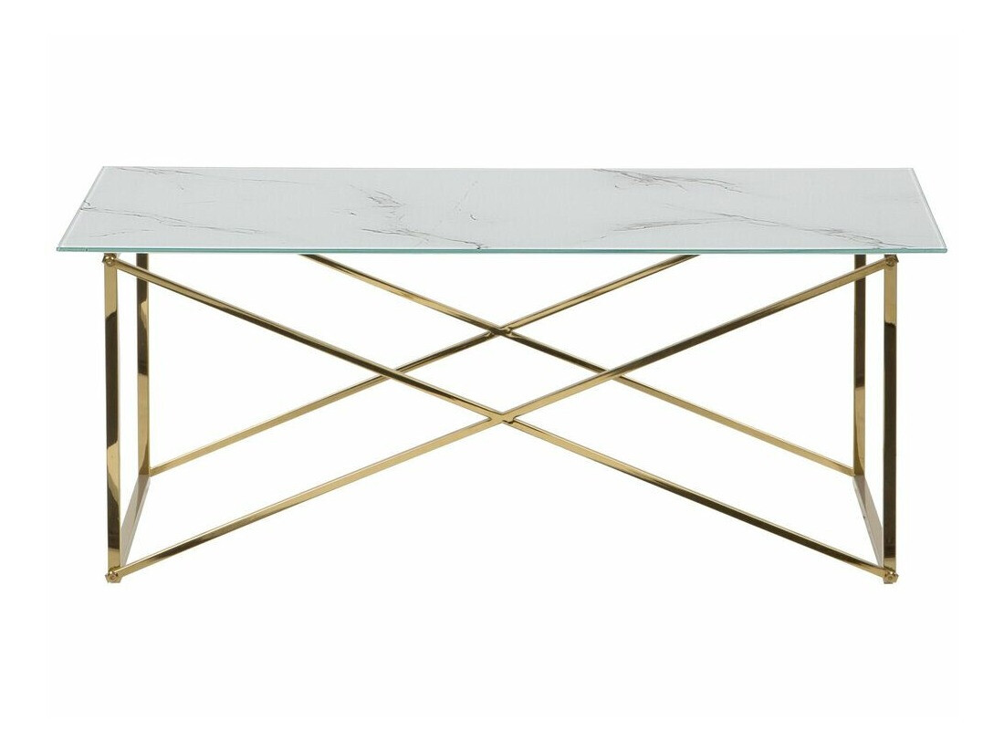 Масичка за кафе Berwyn 981 (Бял мрамор + Златно)