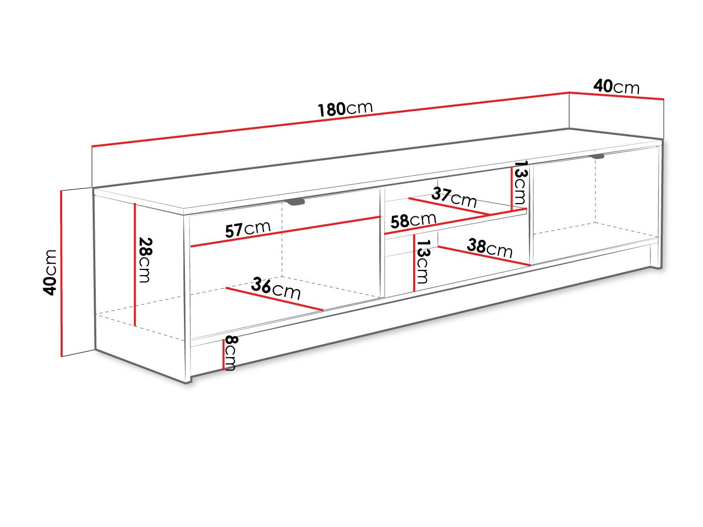ТВ шкаф Comfivo Larmire 104 (Бял)