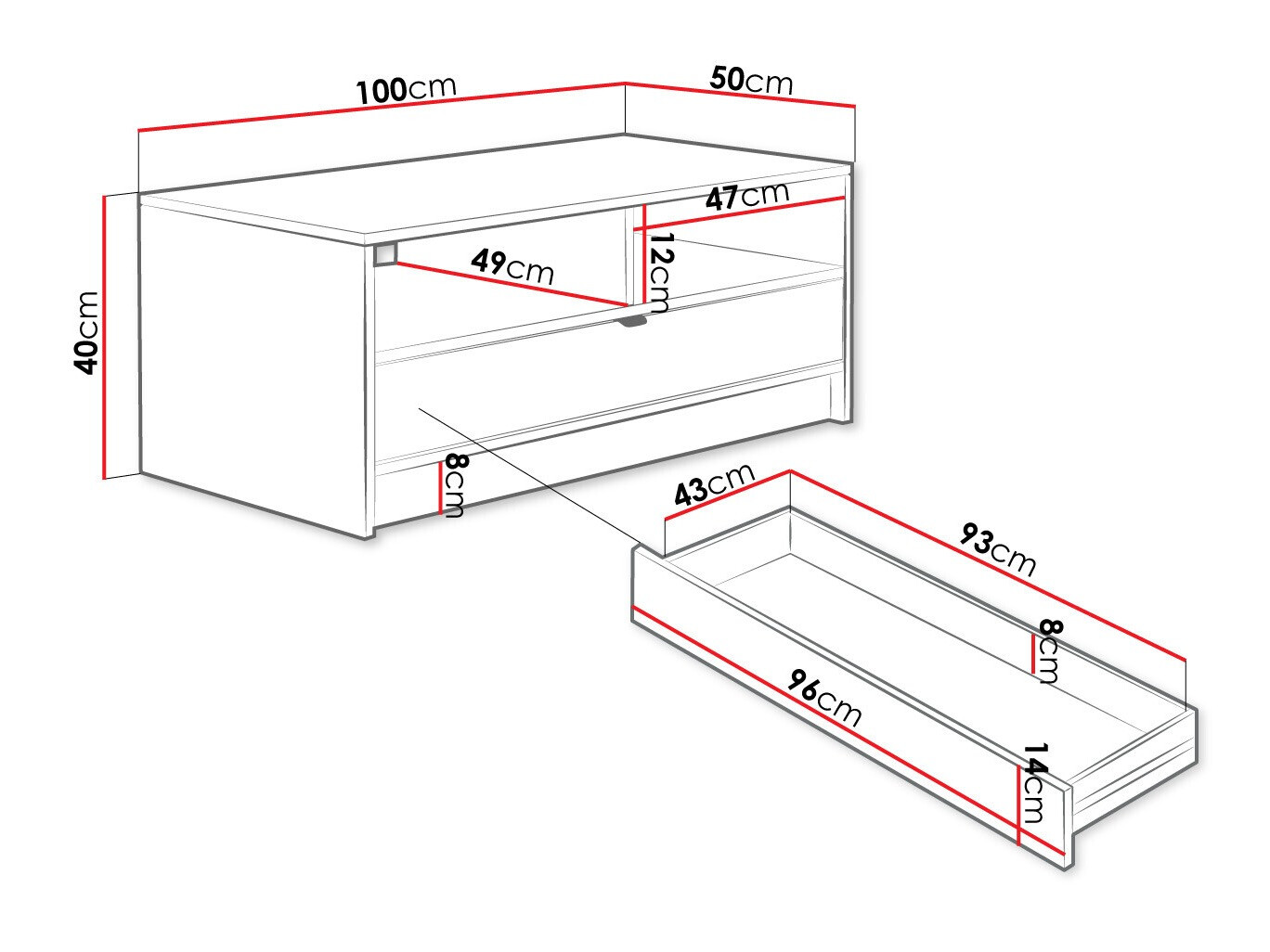 Масичка за кафе Comfivo Larmire 105 (Черен)