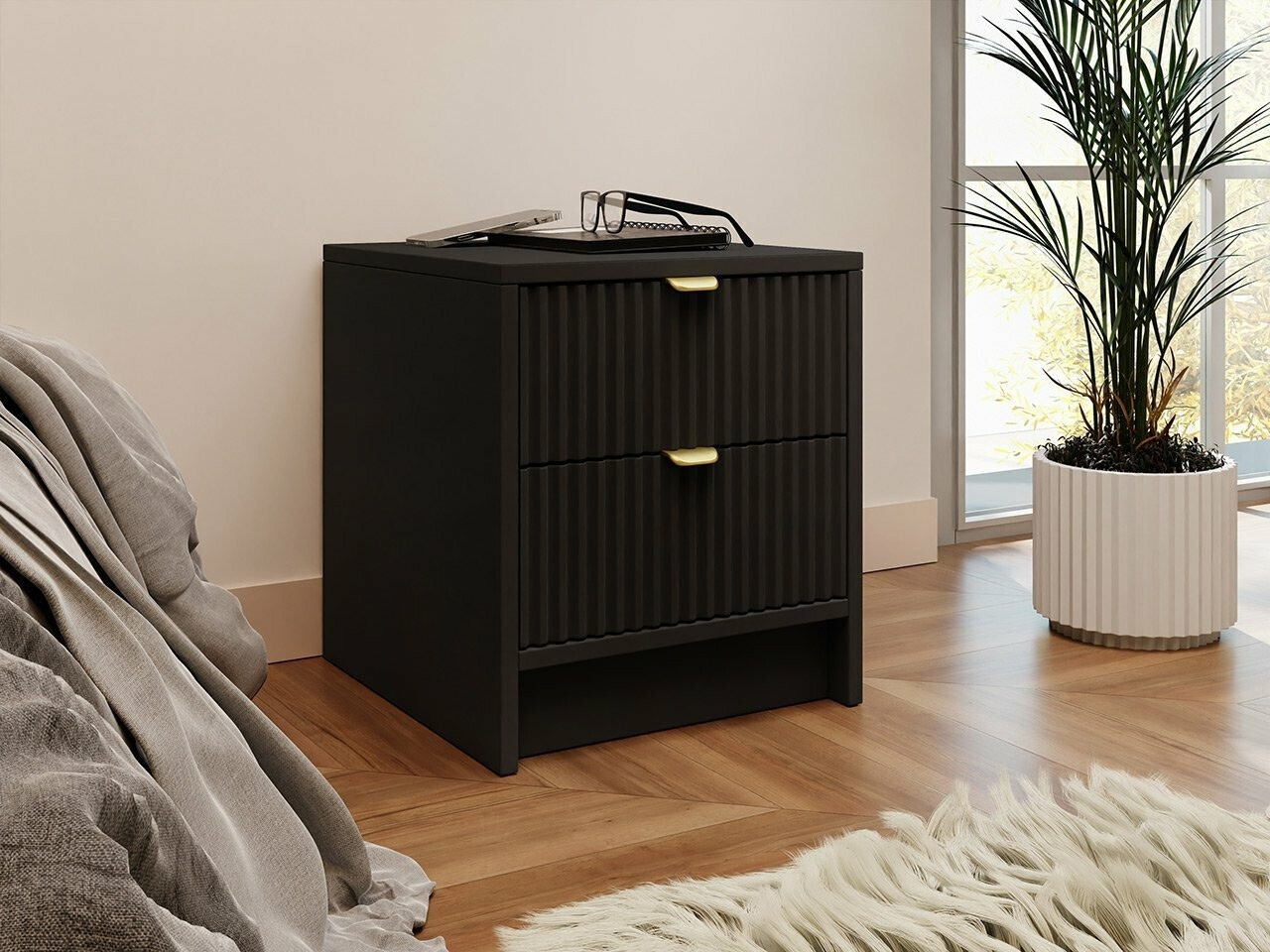 Нощно шкафче Comfivo Papilio (Черен)