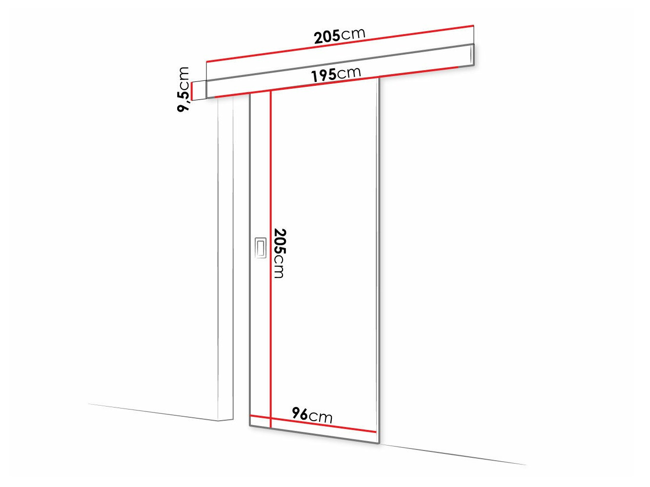 Плъзгаща се врата Dover 169 (Тъмен ясен)