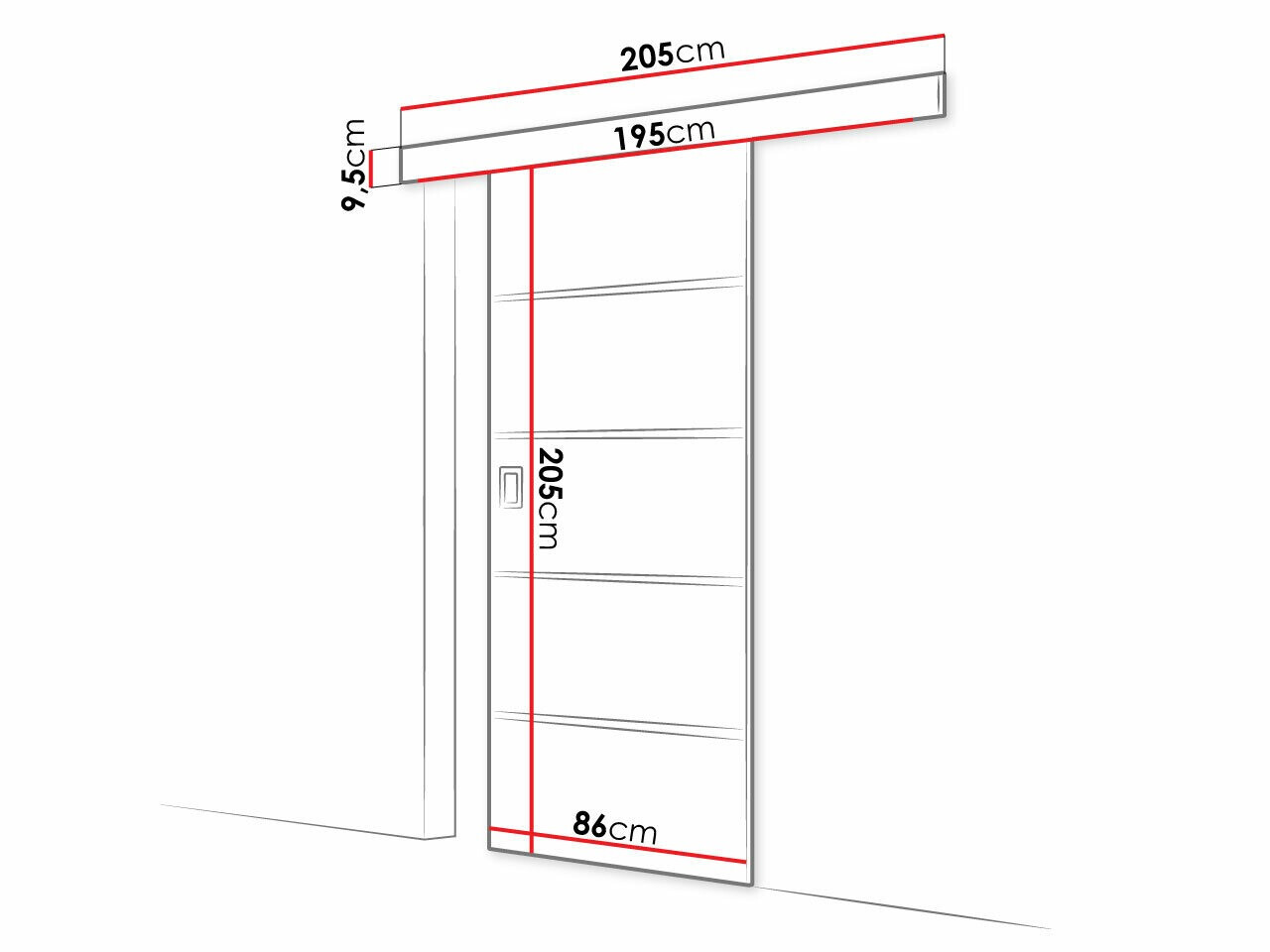 Плъзгаща се врата Dover 171 (Бял)