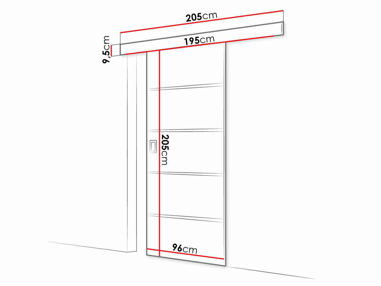Плъзгаща се врата Dover 172 (Craft дъб)