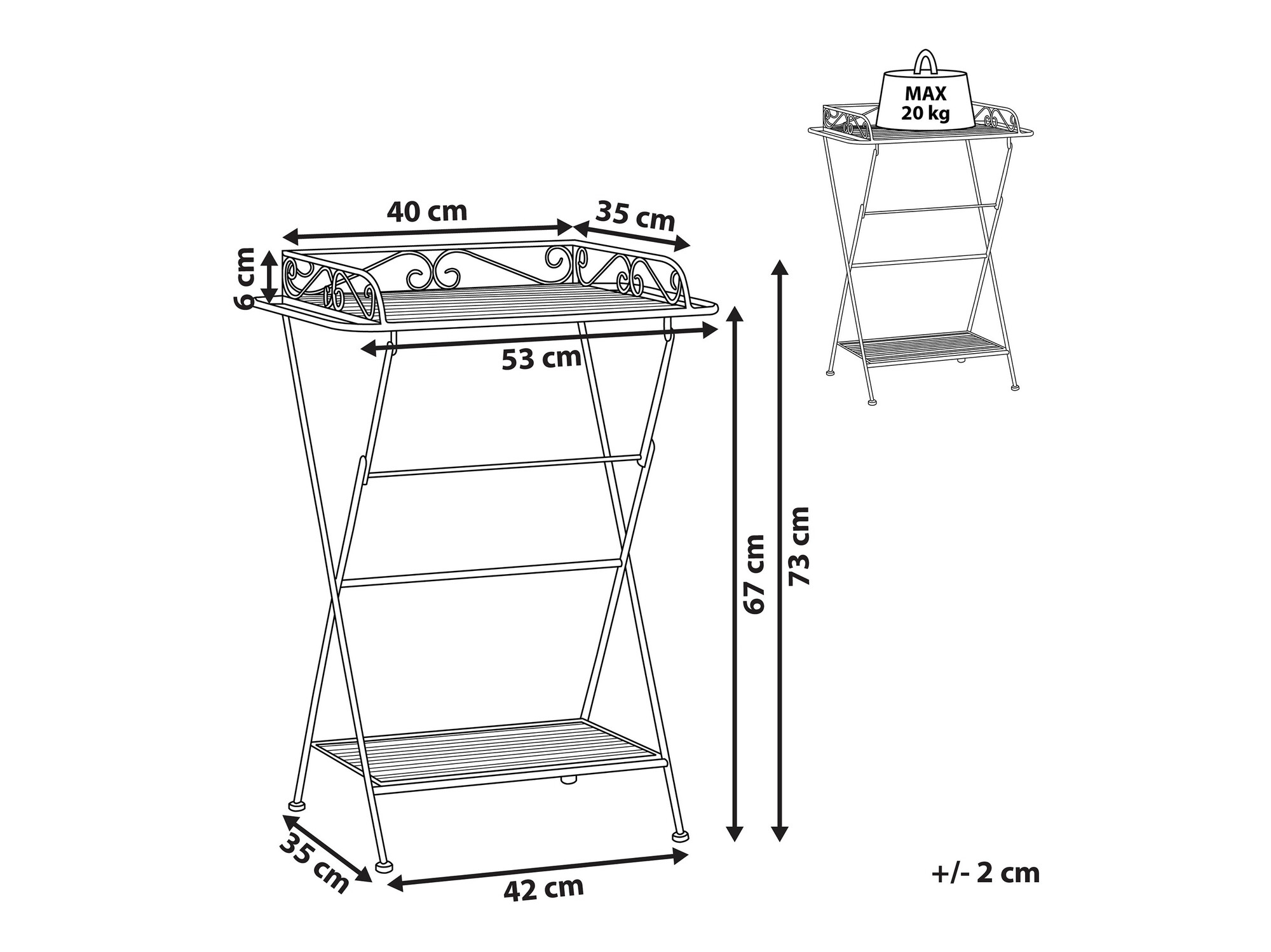 Помощна масичка Berwyn 1087 (Черен)