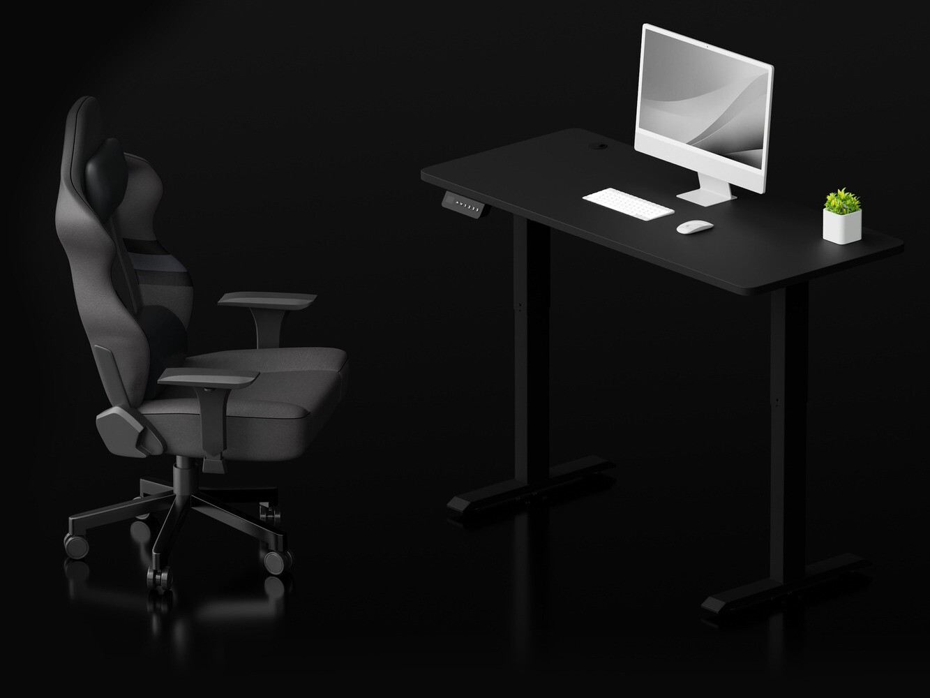 Офис бюро с регулируема височина Lodi 100 (Черен)