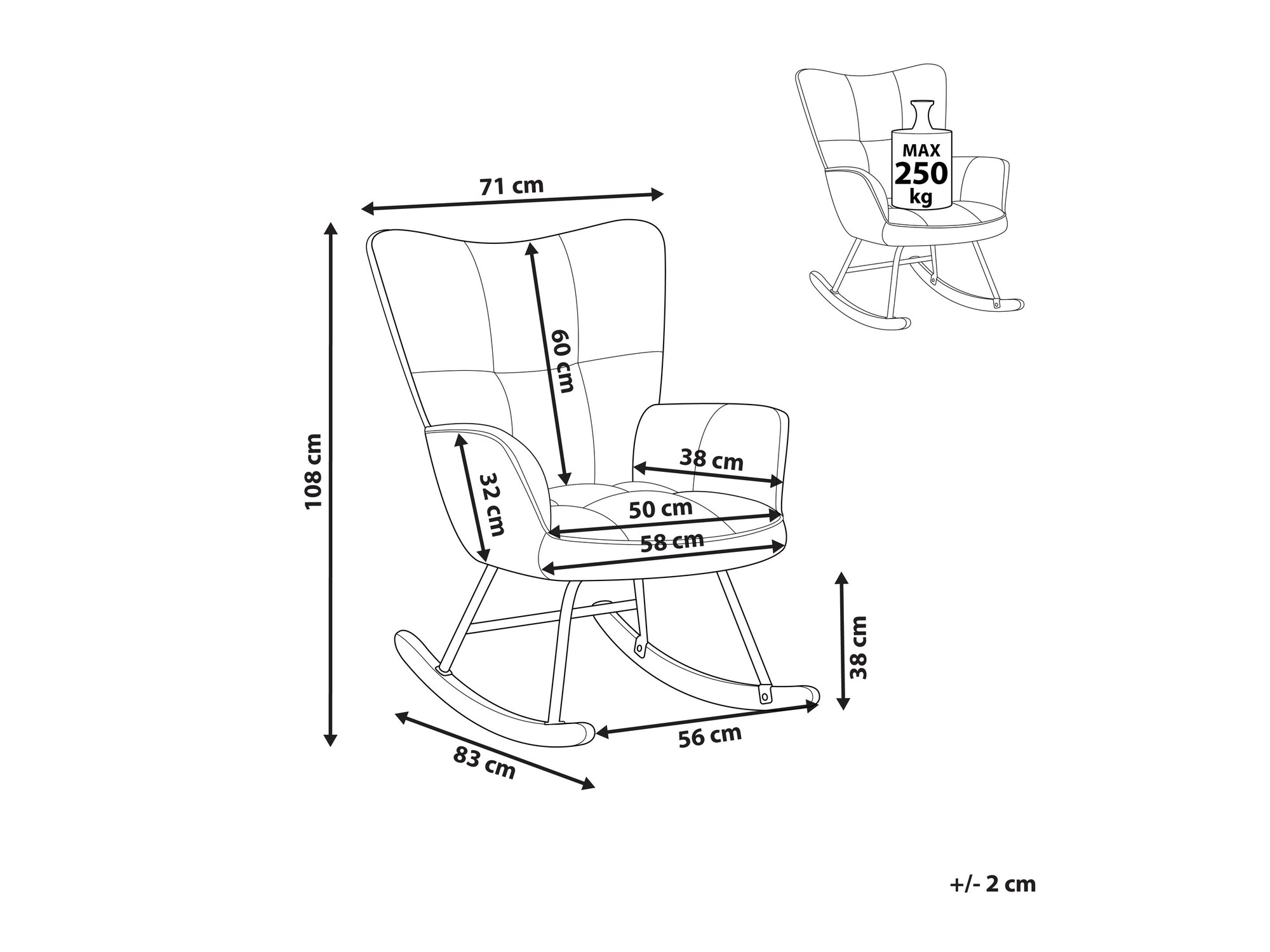 Люлеещ се стол Berwyn 1242 (Светлосиньо)