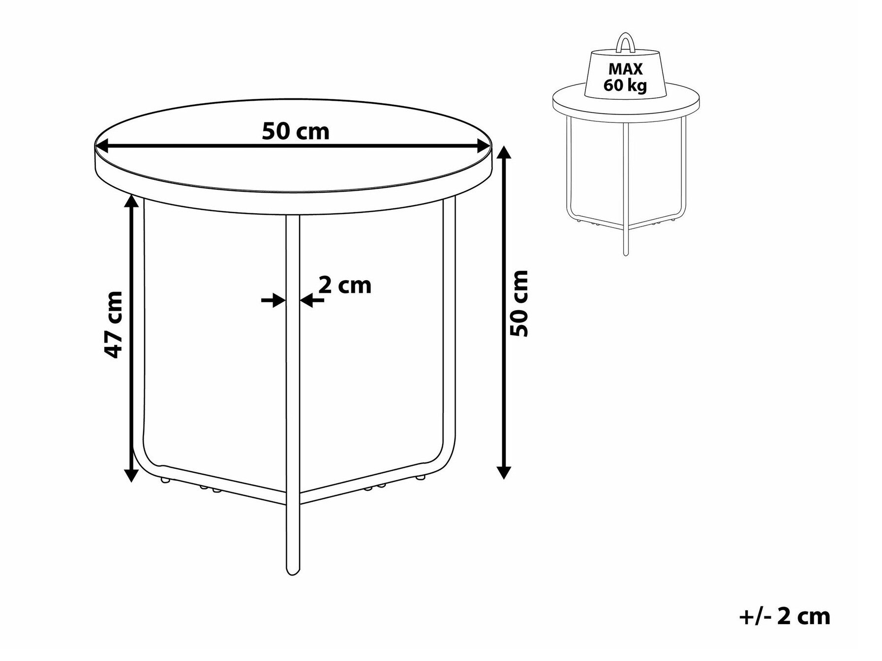 Помощна масичка Berwyn 783 (Ярък дърво + Черен)