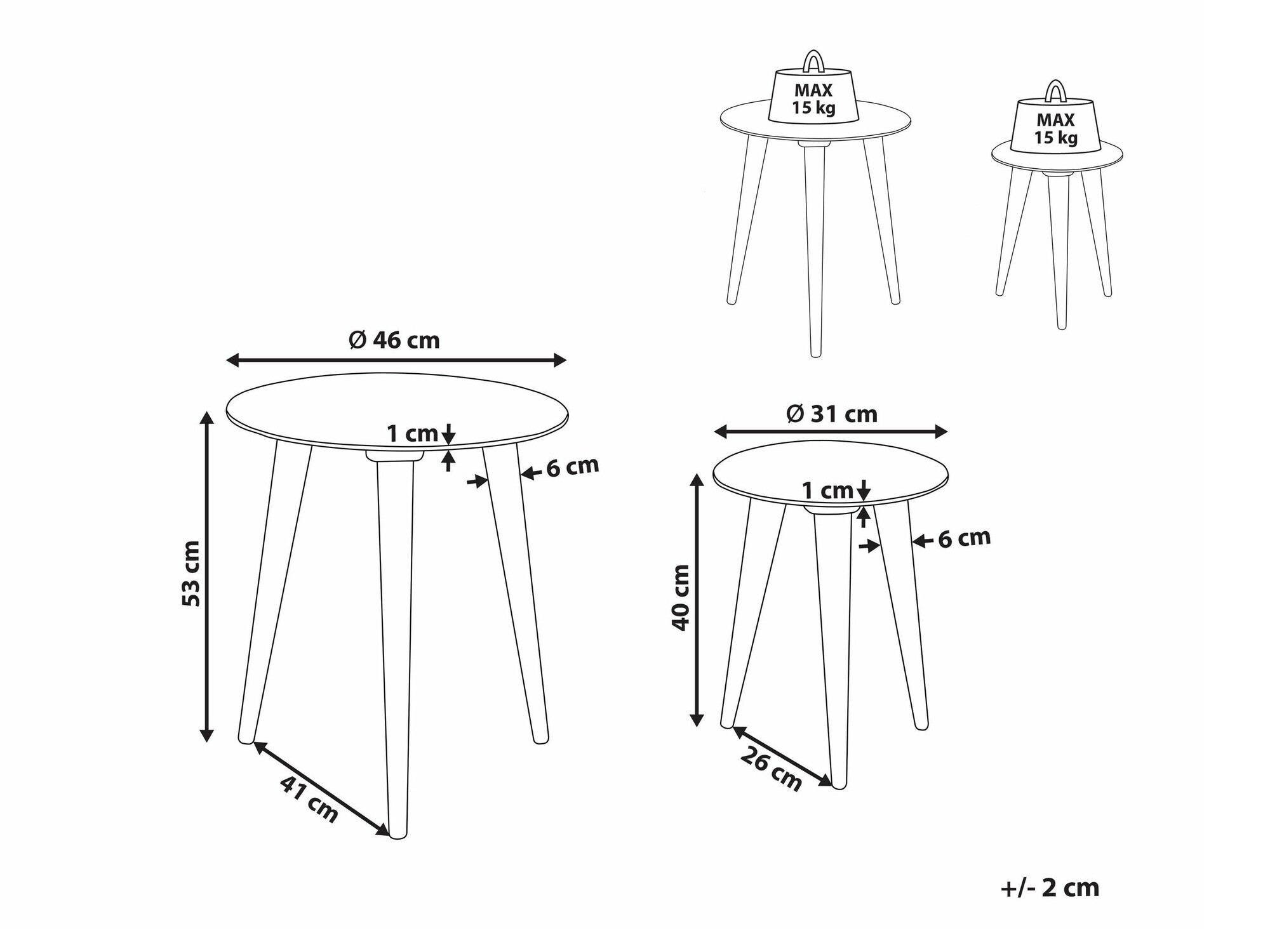 Комплект помощни маси Berwyn 1301