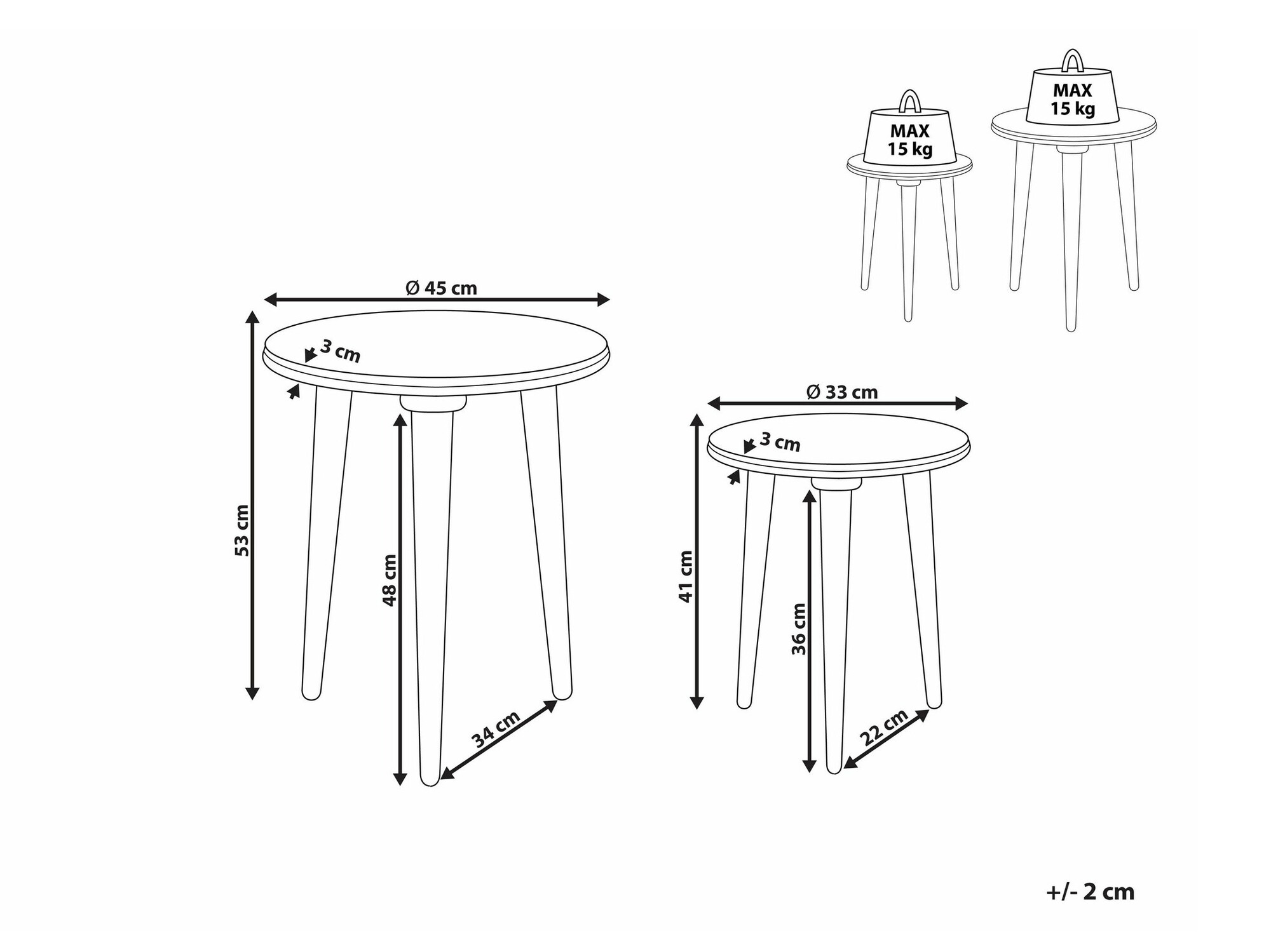 Комплект помощни маси Berwyn 1302