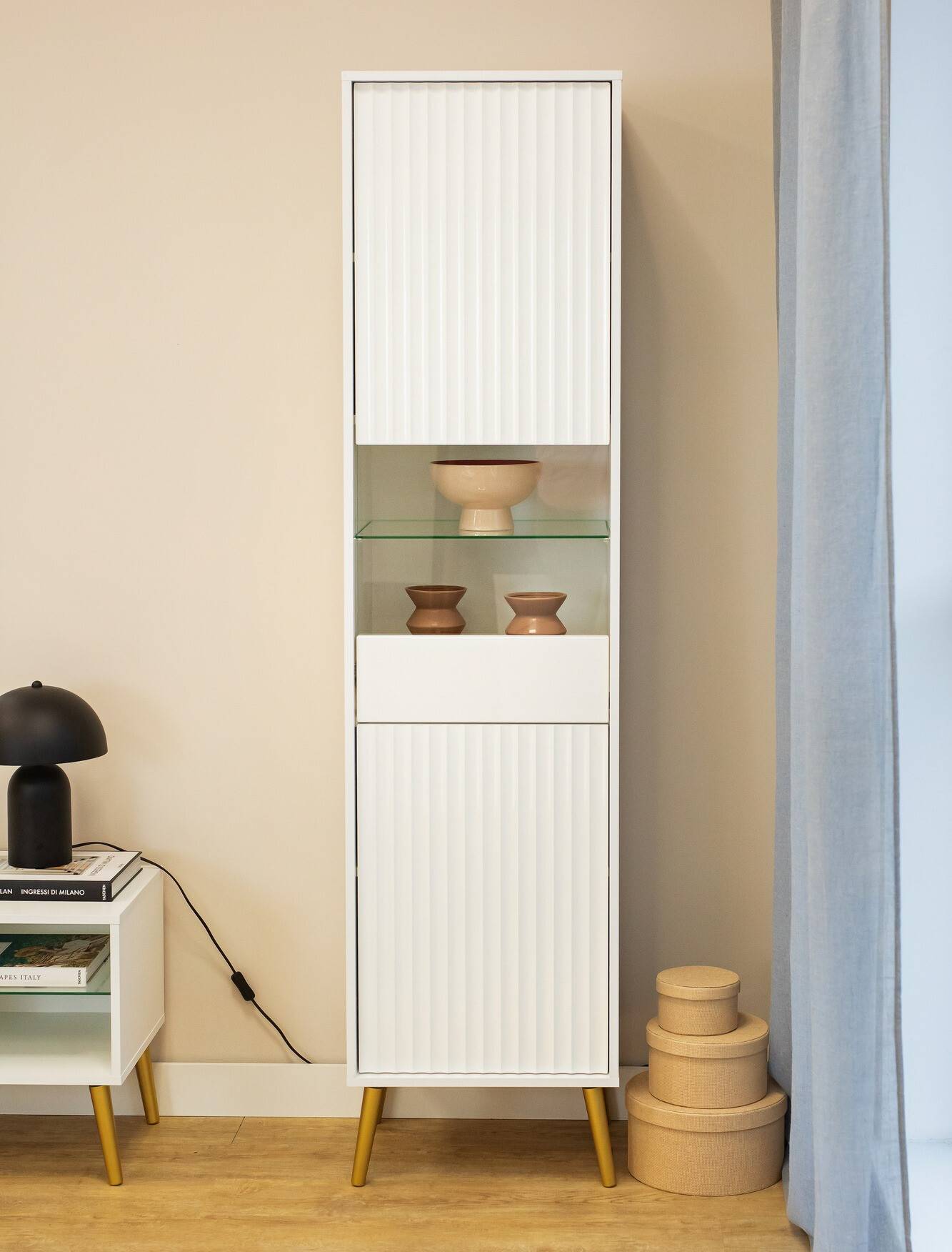 Етажерка Cirferi 107 (Бял + Златно)