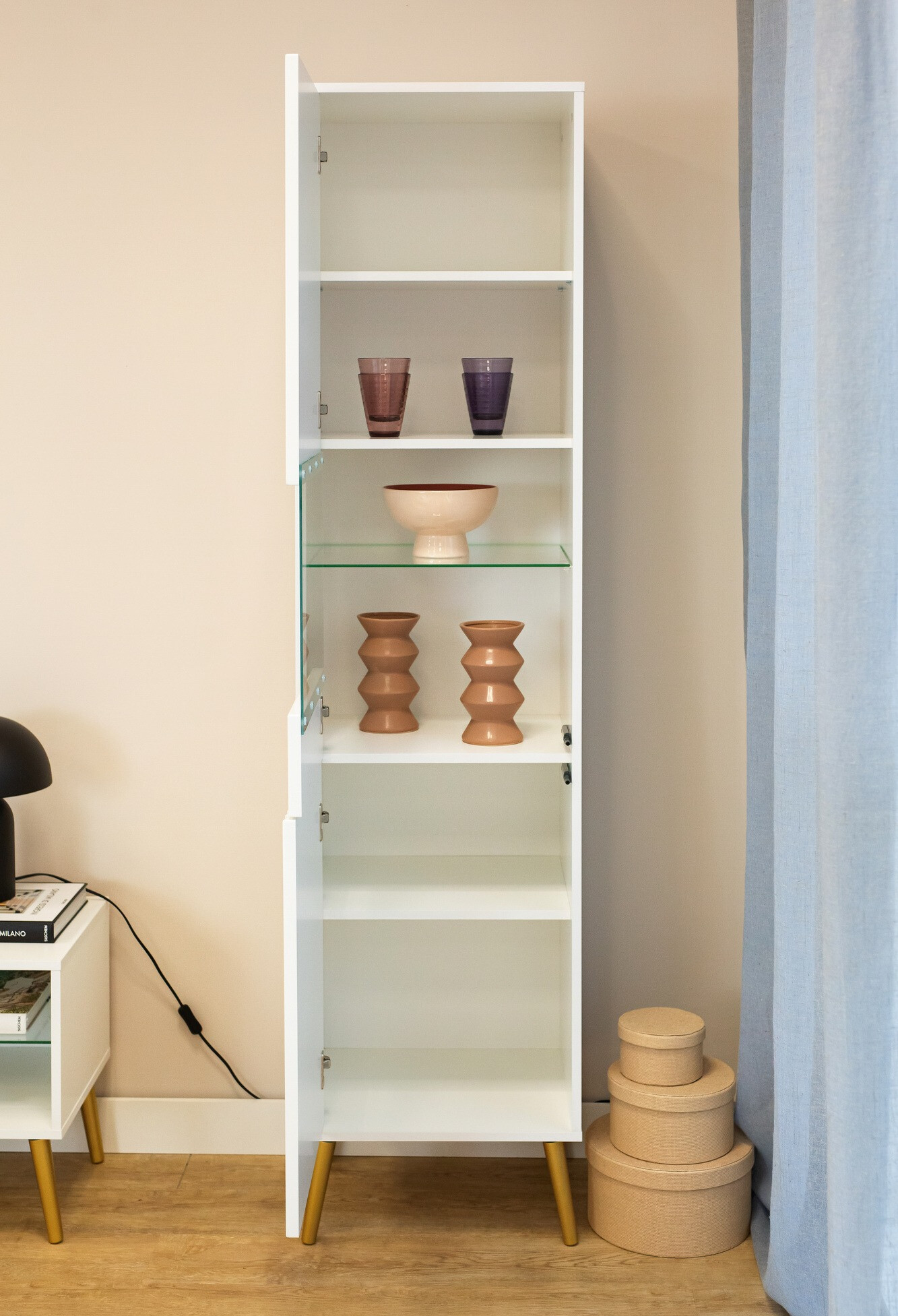 Етажерка Cirferi 107 (Бял + Златно)