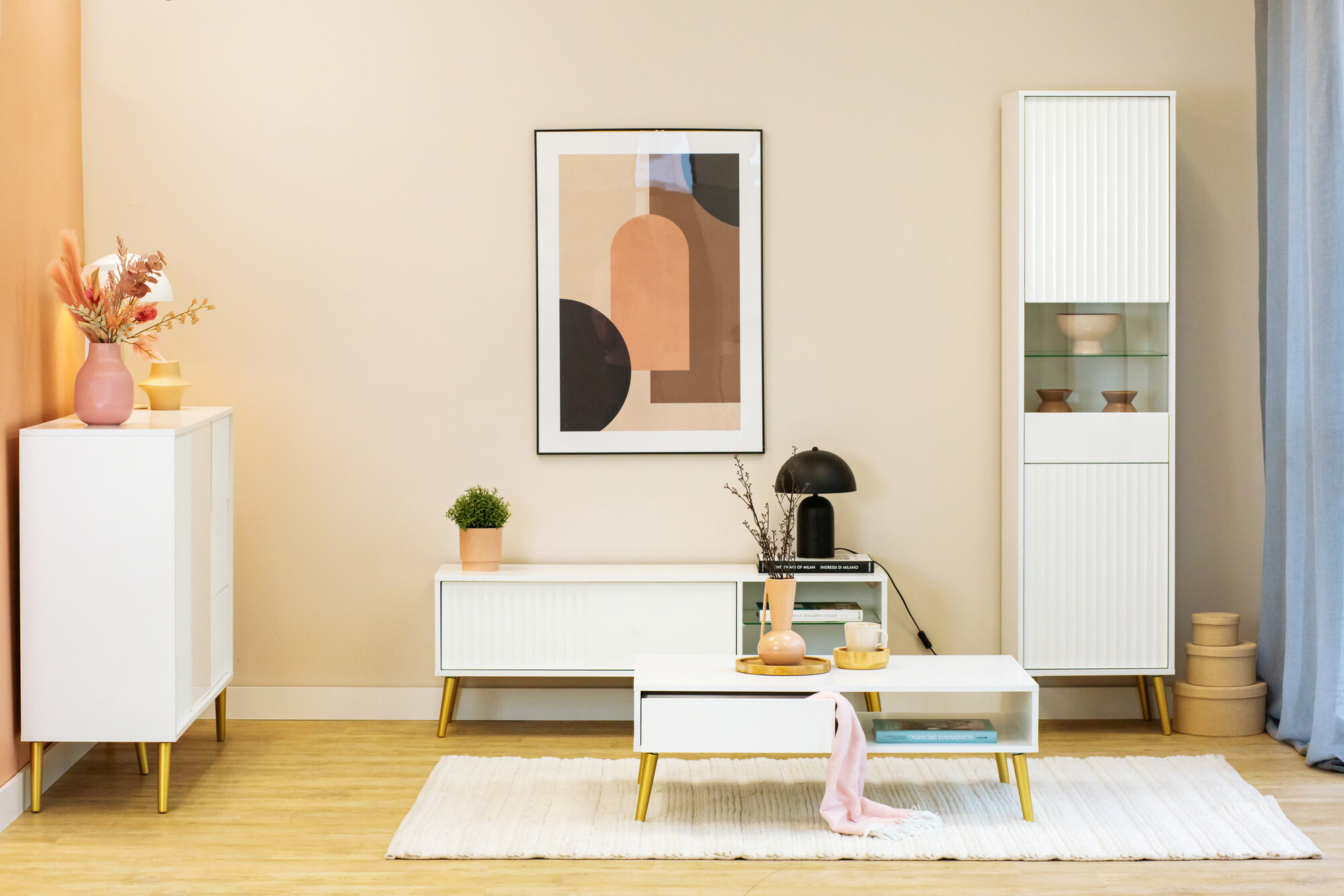 Етажерка Cirferi 107 (Бял + Златно)