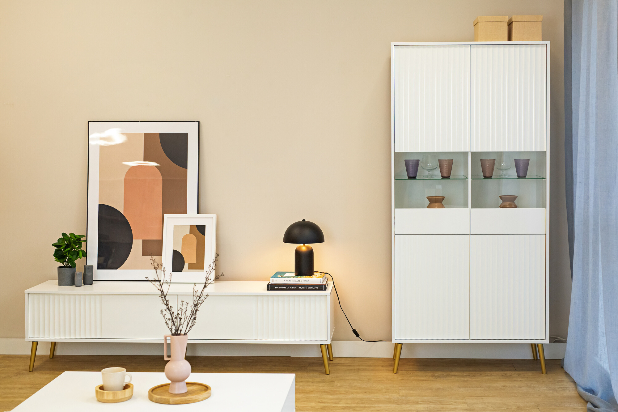 Етажерка Cirferi 108 (Бял + Златно)