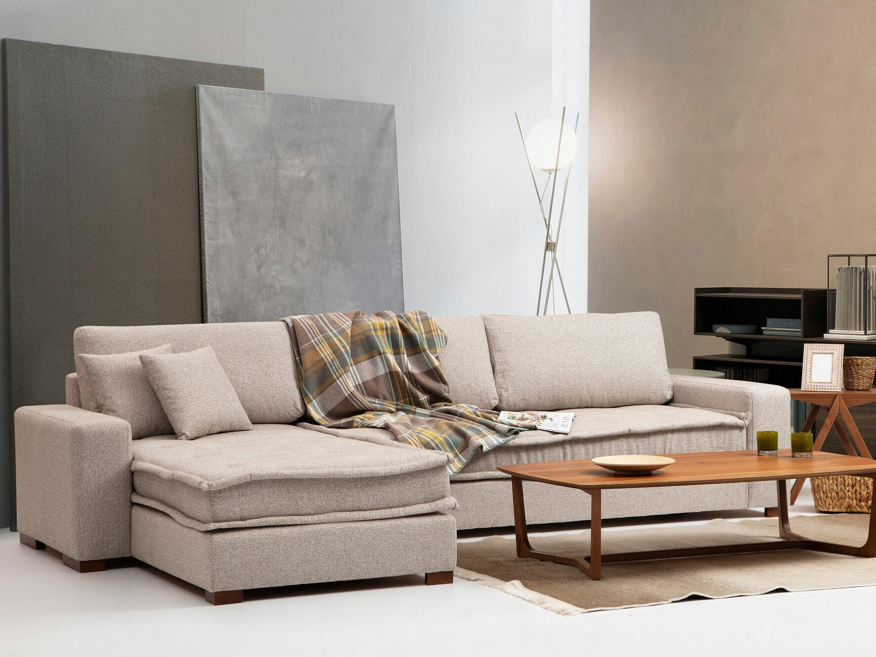 Модулен ъглов диван Altadena 444 (Бежов)