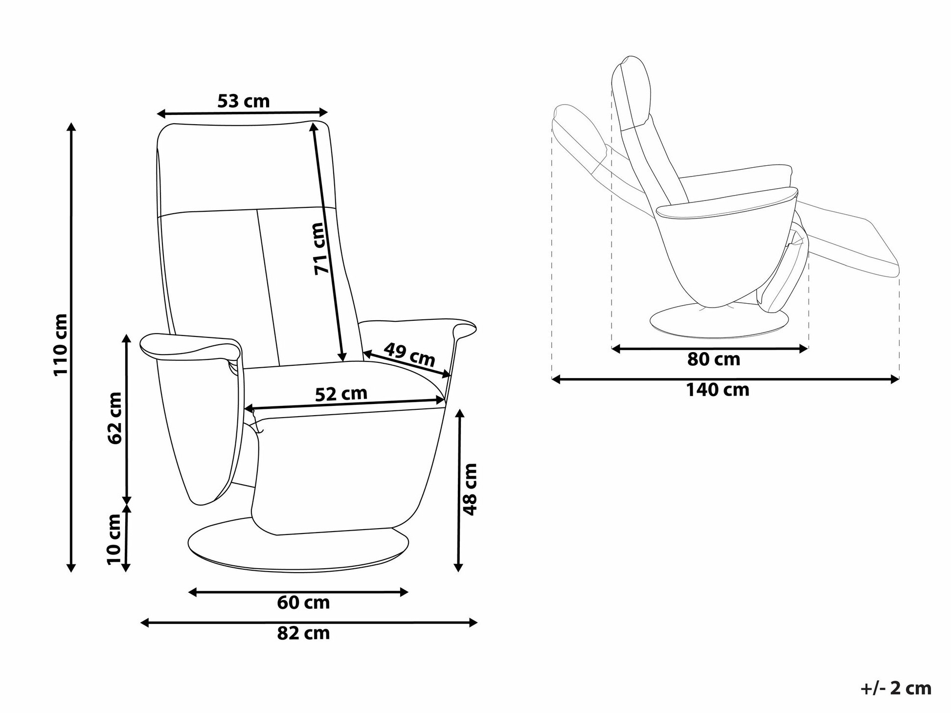 Реклайнер Berwyn 1313 (Черен)