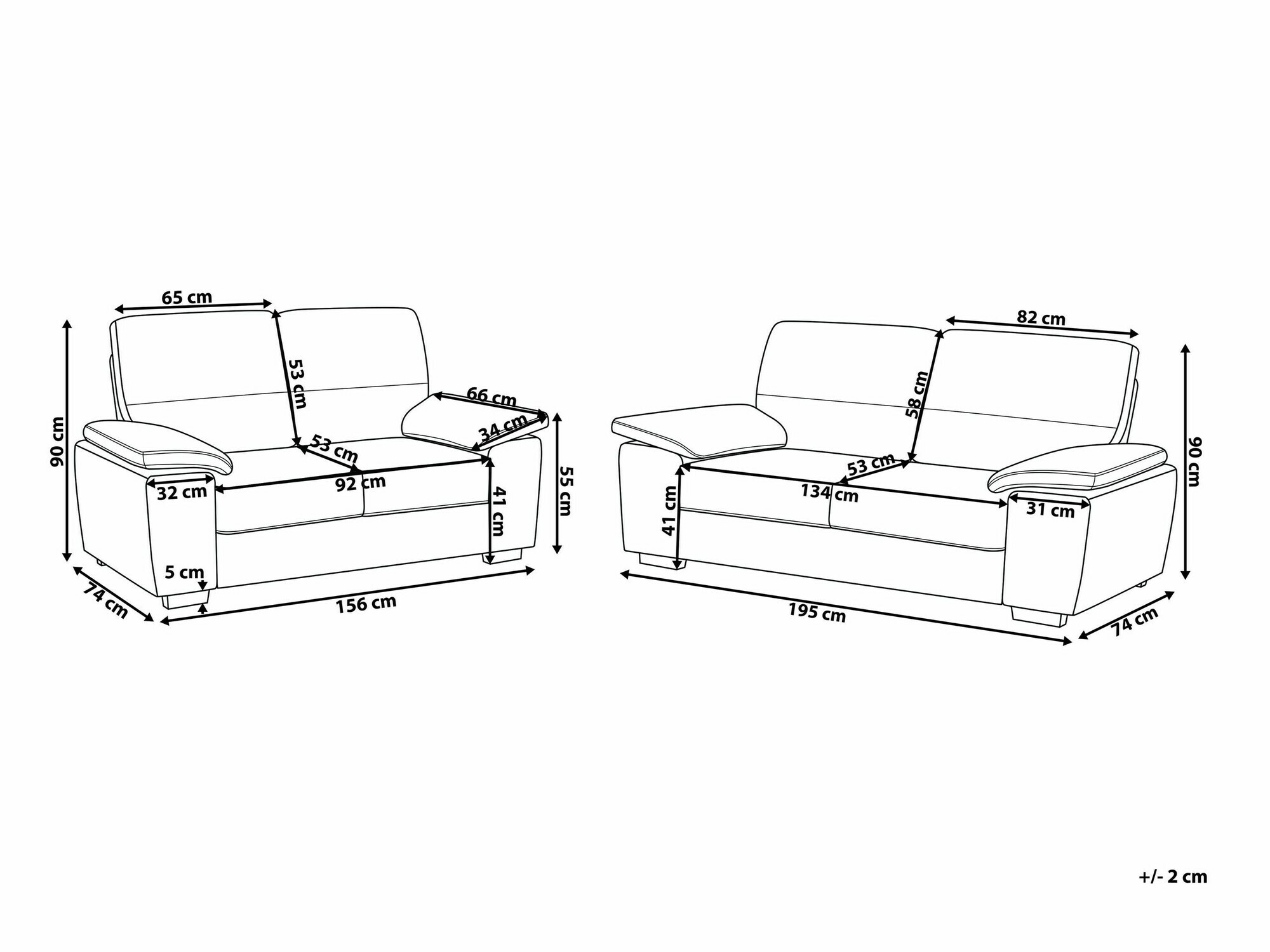 Комплект мека мебел Berwyn 1328 (Кафяв)