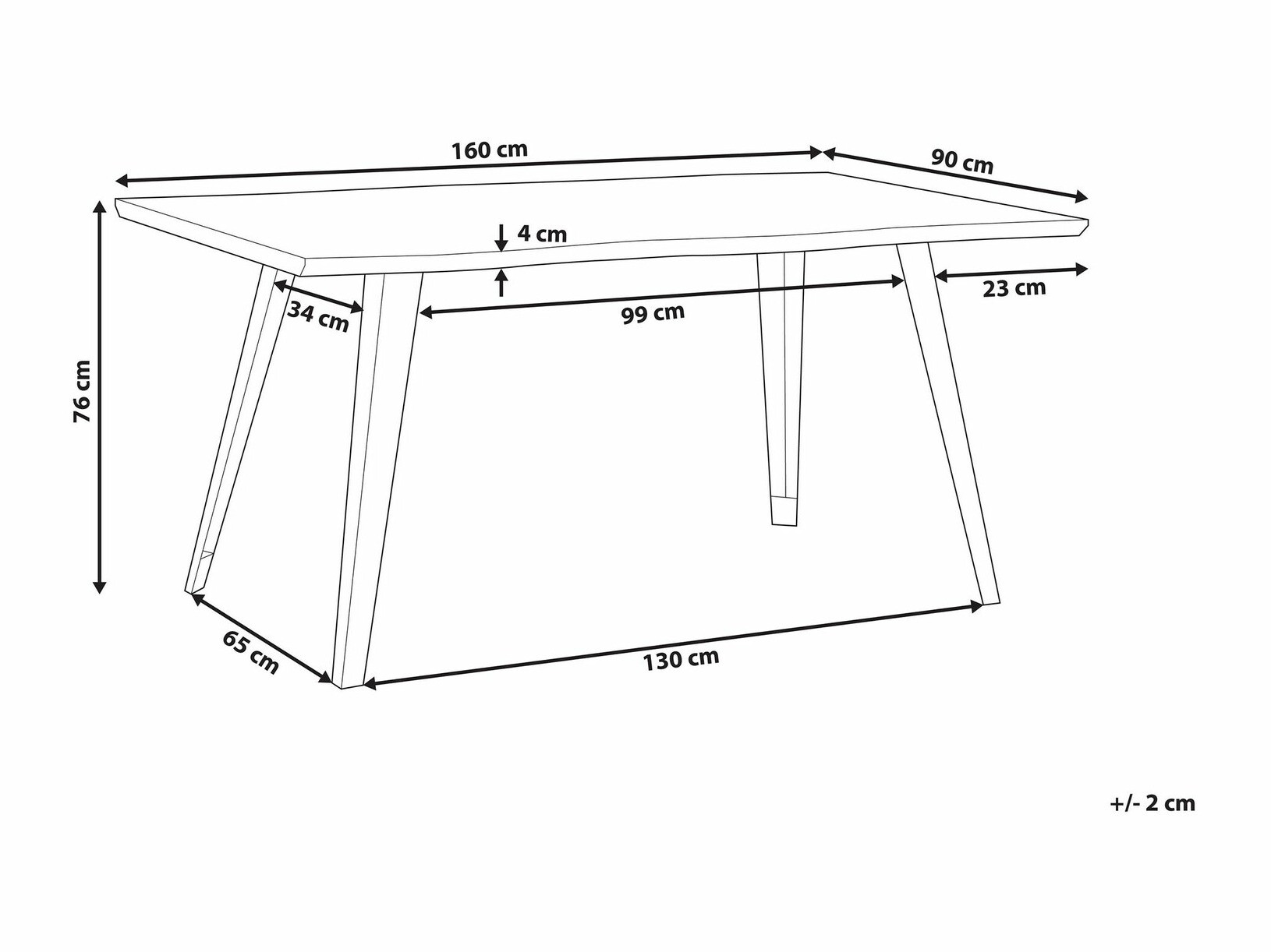 Маса Berwyn 1342 (Черен + Тъмно дърво)