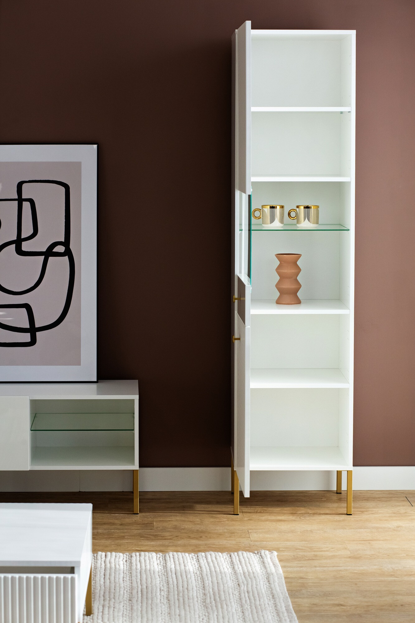 Етажерка Etliva 107 (Бял + Златно)