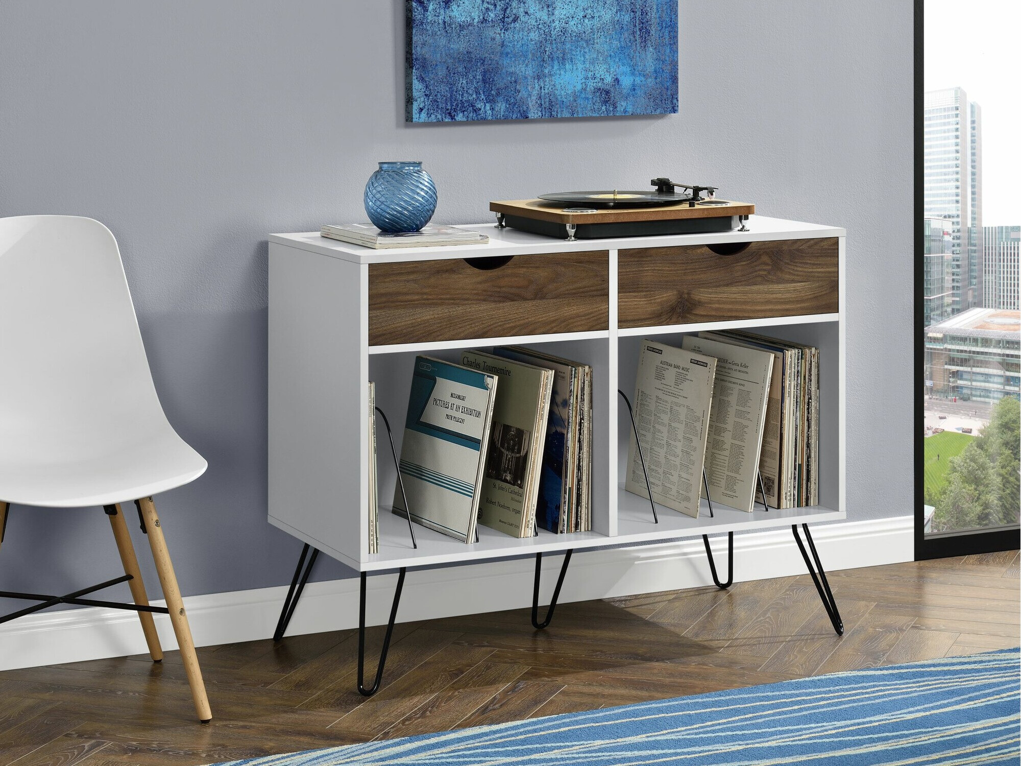 Етажерка Tulsa 671 (Бял + Дъб)