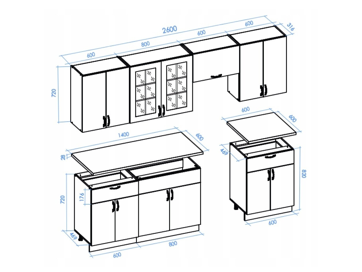 Комплект за кухня Houston Lumen III