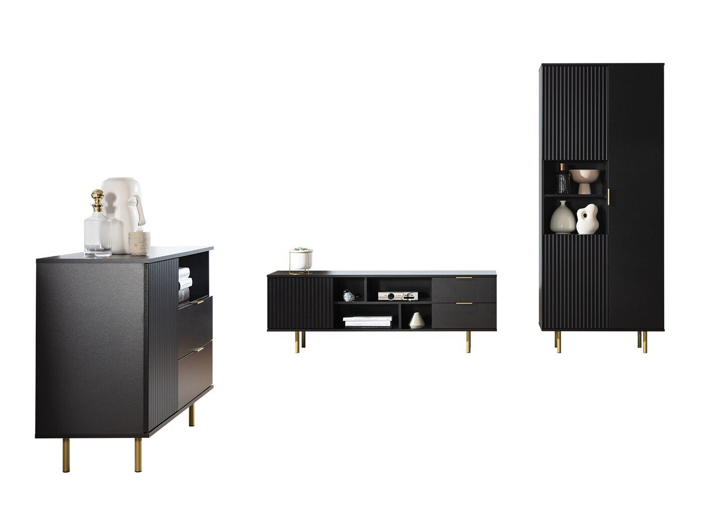 Комплект за хол Decus II (Черен)