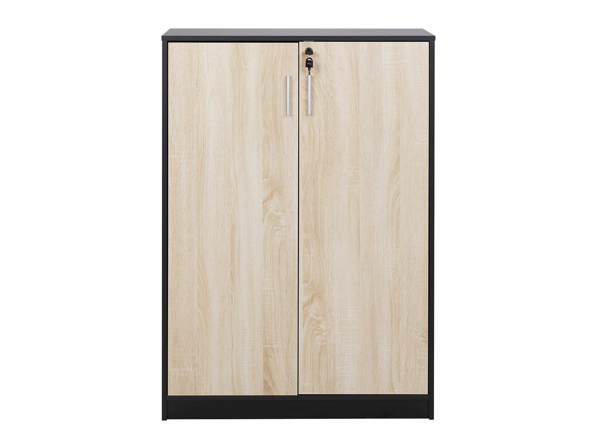 Шкаф Catferu 114 (Черен + Ярък дърво)