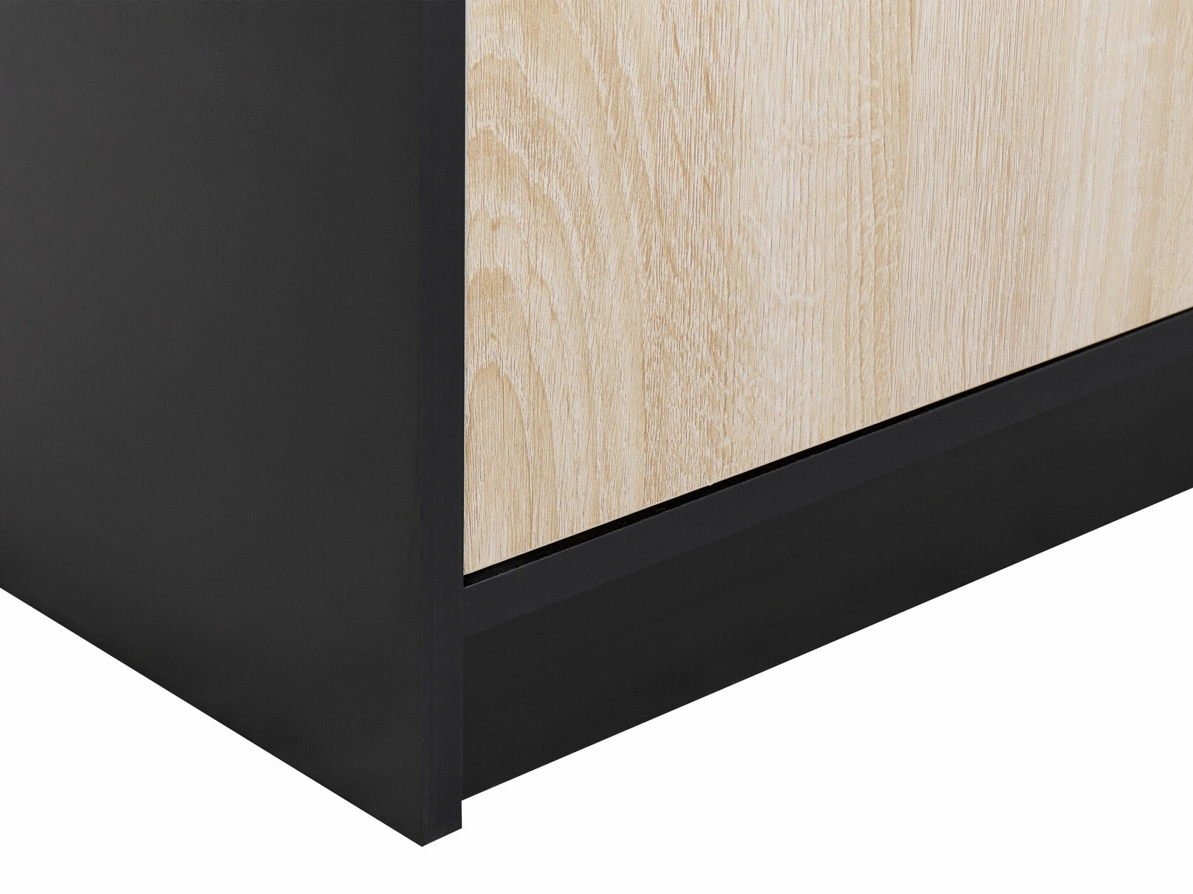 Шкаф Catferu 114 (Черен + Ярък дърво)