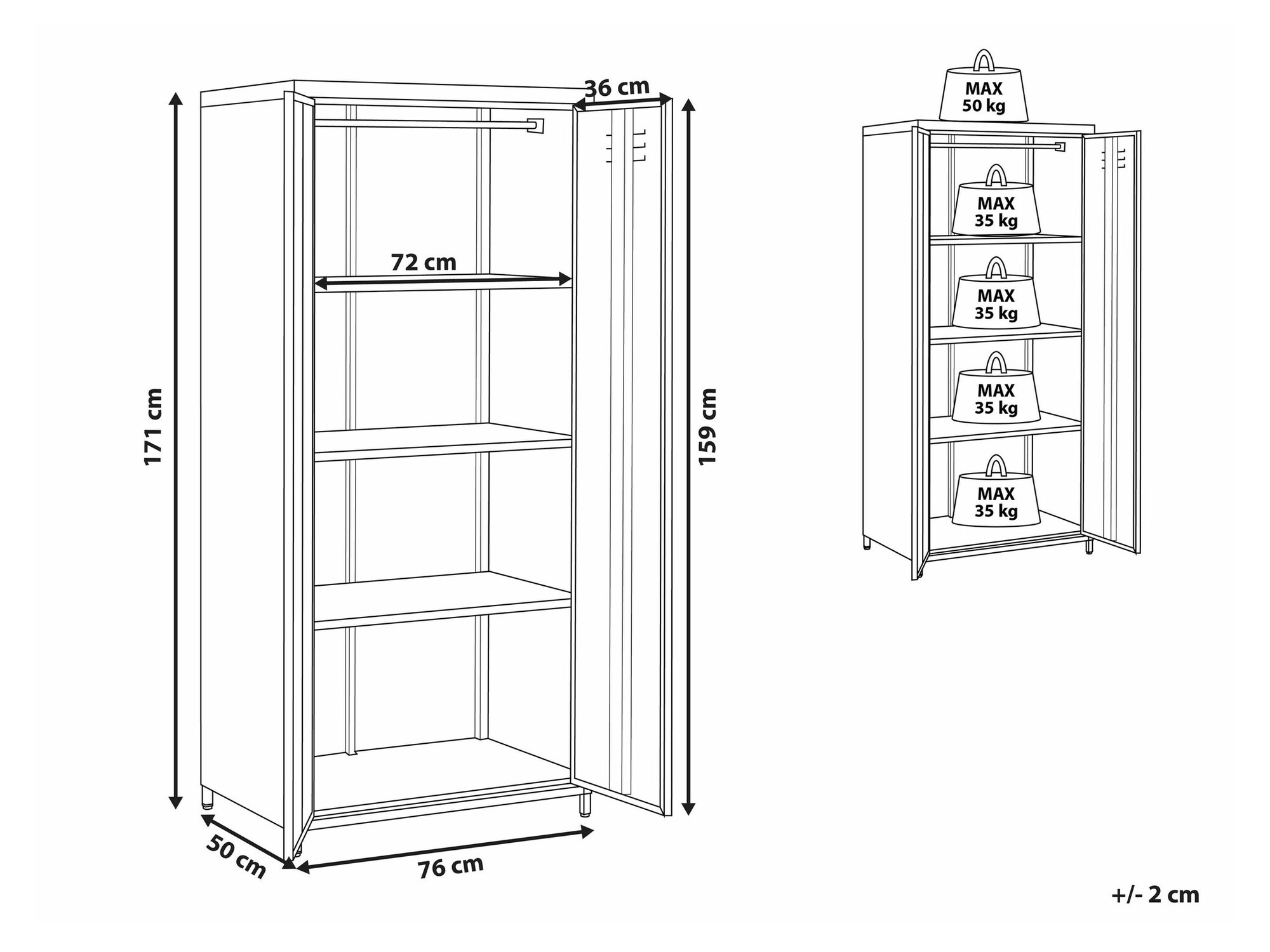 Етажерка Berwyn 1527 (Черен)