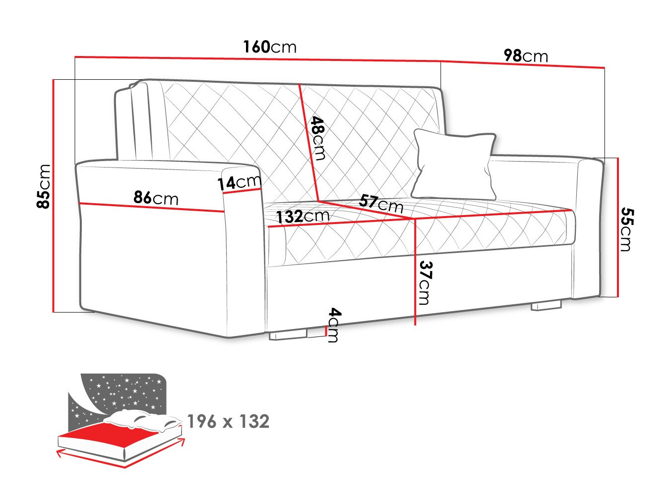 Разтегателен диван Clarona III (Zanzibar 190)