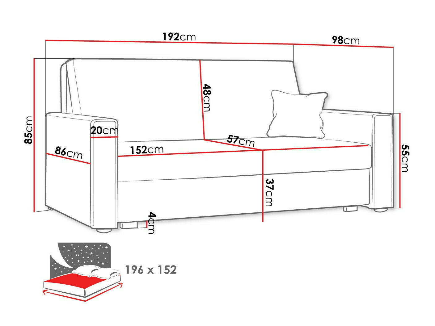 Разтегателен диван Clarlen IV (Poso 100)