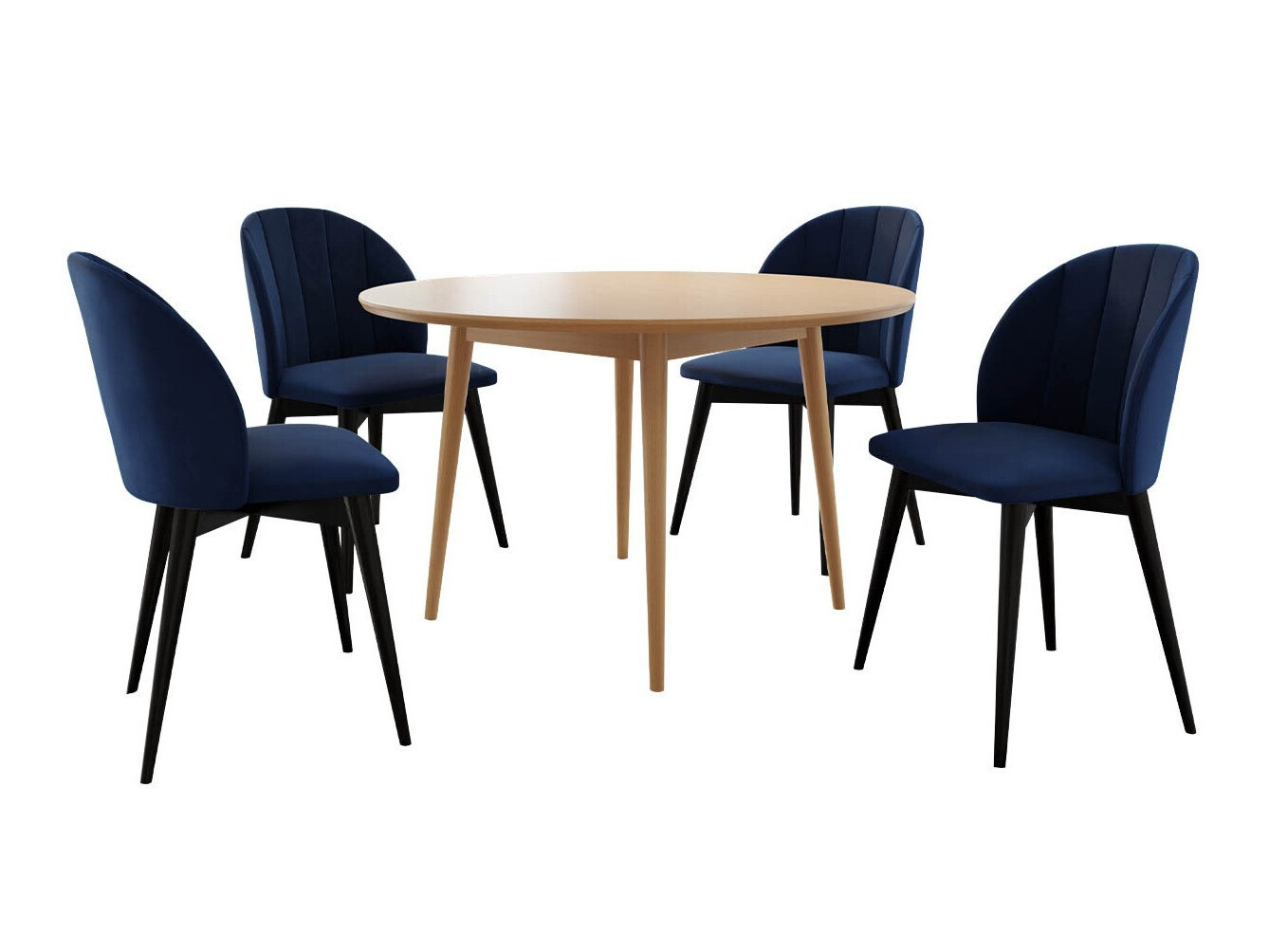 Маса и столове за трапезария Racine 127 (Черен + Magic Velvet 2216)