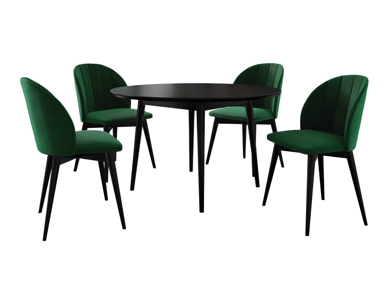 Маса и столове за трапезария Racine 127 (Черен + Magic Velvet 2225)